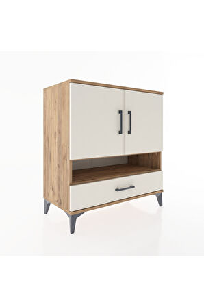 Hyperion Şifonyer 2 Raflı Tek Çekmeceli 2 Kapaklı 88x44x96 Çam-Aytaşı