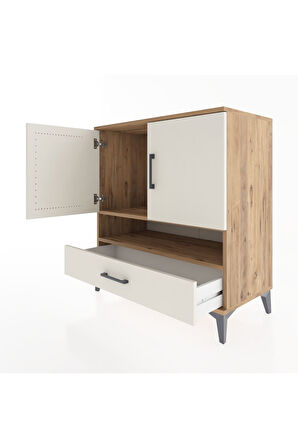 Hyperion Şifonyer 2 Raflı Tek Çekmeceli 2 Kapaklı 88x44x96 Çam-Aytaşı