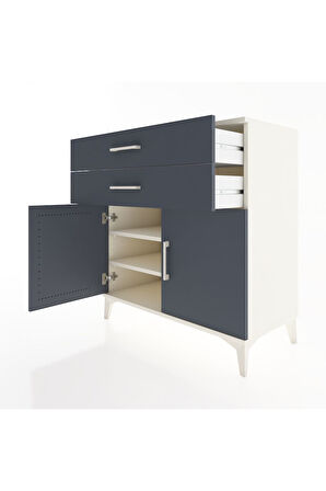 Hyperion Şifonyer 2 Raflı 2 Çekmeceli 2 Kapaklı 88x44x96 Aytaşı-Antrasit