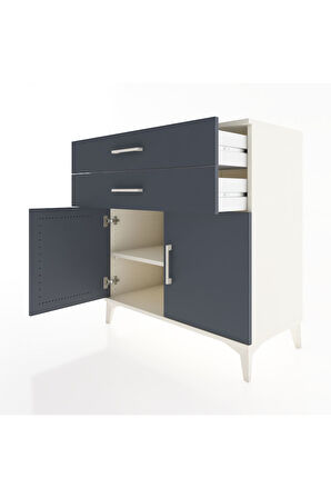 Hyperion Şifonyer Tek Raflı 2 Çekmeceli 2 Kapaklı 88x44x96 Aytaşı-Antrasit