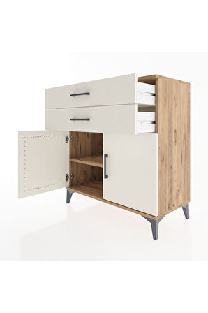 Hyperion Şifonyer Tek Raflı 2 Çekmeceli 2 Kapaklı 88x44x96 Çam-Aytaşı