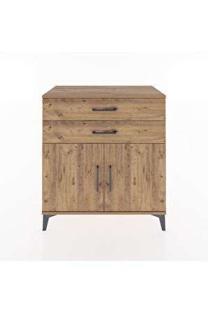 Hyperion Şifonyer Tek Raflı 2 Çekmeceli 2 Kapaklı 88x44x96 Çam-Çam