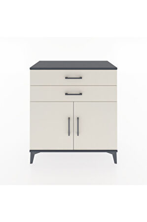 Hyperion Şifonyer 2 Çekmeceli 2 Kapaklı 88x44x96 Antrasit-Aytaşı