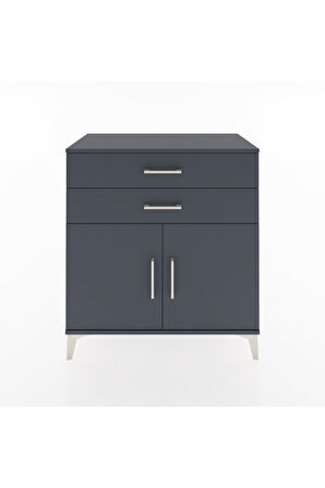 Hyperion Şifonyer 2 Çekmeceli 2 Kapaklı 88x44x96 Antrasit-Antrasit