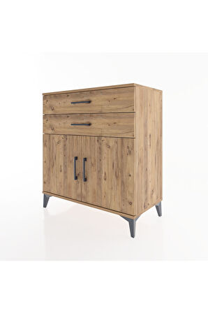 Hyperion Şifonyer 2 Çekmeceli 2 Kapaklı 88x44x96 Çam-Çam