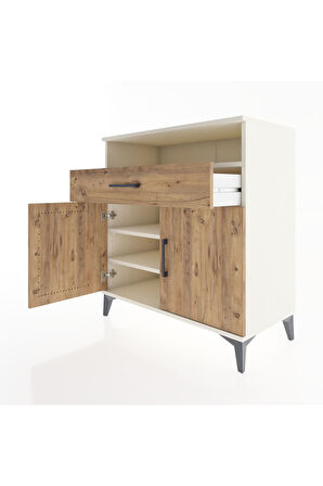 Hyperion Şifonyer 2 Raflı Tek Çekmeceli 2 Kapaklı 88x44x96 Aytaşı-Çam