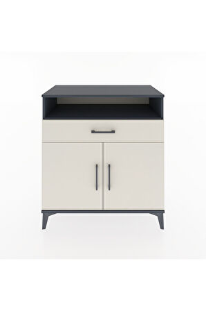 Hyperion Şifonyer 2 Raflı Tek Çekmeceli 2 Kapaklı 88x44x96 Antrasit-Aytaşı