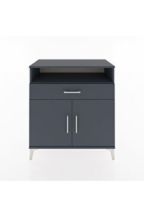 Hyperion Şifonyer 2 Raflı Tek Çekmeceli 2 Kapaklı 88x44x96 Antrasit-Antrasit