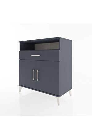 Hyperion Şifonyer 2 Raflı Tek Çekmeceli 2 Kapaklı 88x44x96 Antrasit-Antrasit