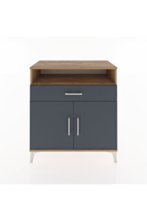 Hyperion Şifonyer 2 Raflı Tek Çekmeceli 2 Kapaklı 88x44x96 Çam-Antrasit