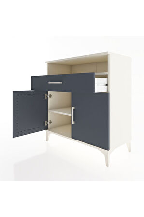 Hyperion Şifonyer Tek Raflı Tek Çekmeceli 2 Kapaklı 88x44x96 Aytaşı-Antrasit