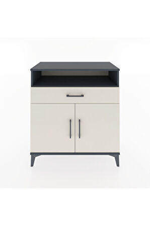 Hyperion Şifonyer Tek Raflı Tek Çekmeceli 2 Kapaklı 88x44x96 Antrasit-Aytaşı