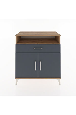 Hyperion Şifonyer Tek Raflı Tek Çekmeceli 2 Kapaklı 88x44x96 Çam-Antrasit