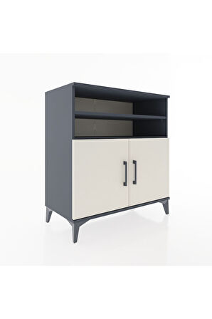 Hyperion Şifonyer 4 Raflı 2 Kapaklı 88x44x96 Antrasit-Aytaşı