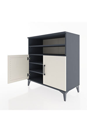 Hyperion Şifonyer 4 Raflı 2 Kapaklı 88x44x96 Antrasit-Aytaşı