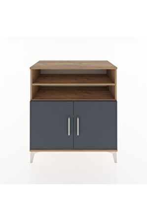 Hyperion Şifonyer 4 Raflı 2 Kapaklı 88x44x96 Çam-Antrasit