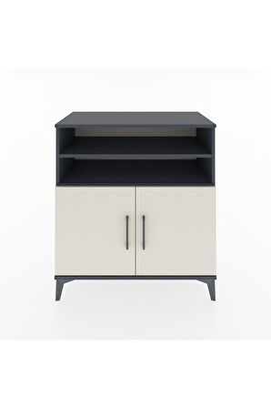 Hyperion Şifonyer 3 Raflı 2 Kapaklı 88x44x96 Antrasit-Aytaşı