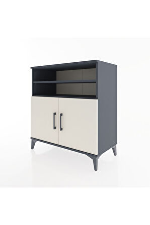 Hyperion Şifonyer 3 Raflı 2 Kapaklı 88x44x96 Antrasit-Aytaşı