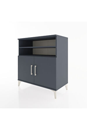 Hyperion Şifonyer 3 Raflı 2 Kapaklı 88x44x96 Antrasit-Antrasit