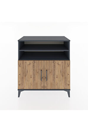 Hyperion Şifonyer 3 Raflı 2 Kapaklı 88x44x96 Antrasit-Çam