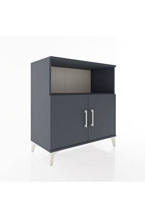 Hyperion Şifonyer 2 Raflı 2 Kapaklı 88x44x96 Antrasit-Antrasit