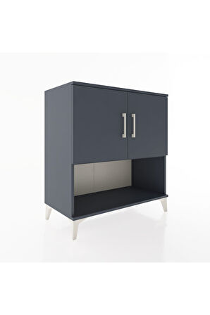 Hyperion Şifonyer 2 Raflı 2 Kapaklı 88x44x96 Antrasit-Antrasit