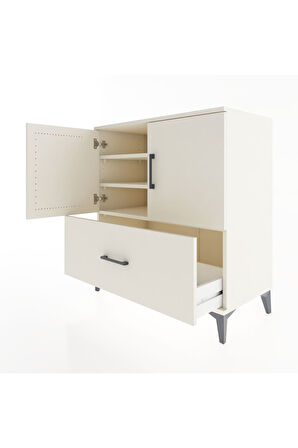 Hyperion Şifonyer 3 Raflı Tek Çekmeceli 2 Kapaklı 88x44x96 Aytaşı-Aytaşı
