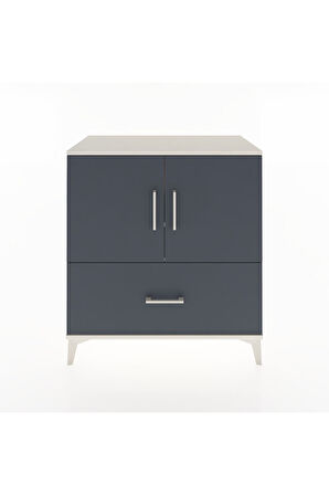 Hyperion Şifonyer 3 Raflı Tek Çekmeceli 2 Kapaklı 88x44x96 Aytaşı-Antrasit