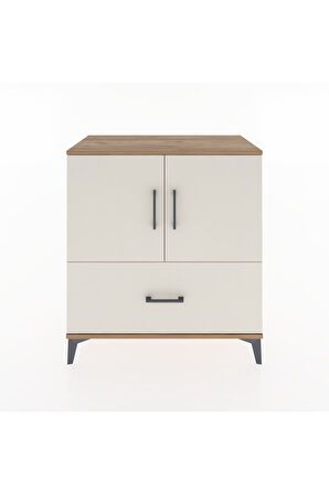 Hyperion Şifonyer 3 Raflı Tek Çekmeceli 2 Kapaklı 88x44x96 Çam-Aytaşı