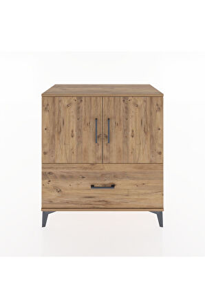 Hyperion Şifonyer 2 Raflı Tek Çekmeceli 2 Kapaklı 88x44x96 Çam-Çam