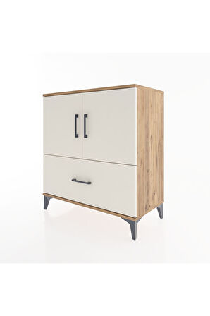 Hyperion Şifonyer Tek Raflı Tek Çekmeceli 2 Kapaklı 88x44x96 Çam-Aytaşı