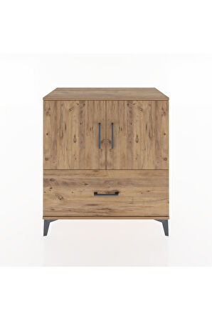 Hyperion Şifonyer Tek Raflı Tek Çekmeceli 2 Kapaklı 88x44x96 Çam-Çam