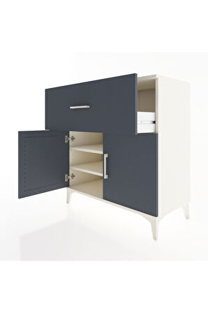 Hyperion Şifonyer 2 Raflı Tek Çekmeceli 2 Kapaklı 88x44x96 Aytaşı-Antrasit