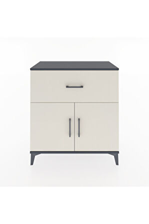 Hyperion Şifonyer 2 Raflı Tek Çekmeceli 2 Kapaklı 88x44x96 Antrasit-Aytaşı