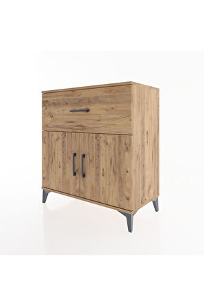 Hyperion Şifonyer 2 Raflı Tek Çekmeceli 2 Kapaklı 88x44x96 Çam-Çam