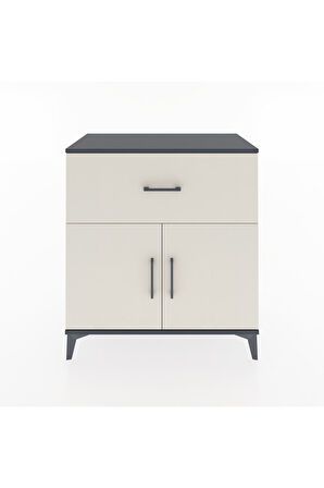 Hyperion Şifonyer Tek Raflı Tek Çekmeceli 2 Kapaklı 88x44x96 Antrasit-Aytaşı