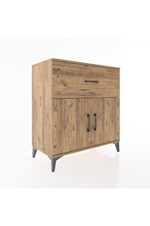 Hyperion Şifonyer Tek Raflı Tek Çekmeceli 2 Kapaklı 88x44x96 Çam-Çam