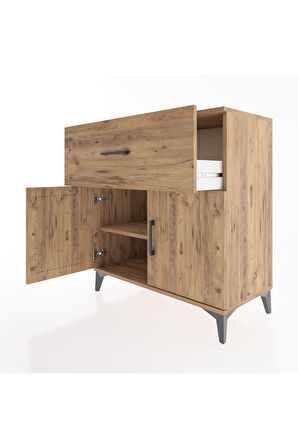 Hyperion Şifonyer Tek Raflı Tek Çekmeceli 2 Kapaklı 88x44x96 Çam-Çam