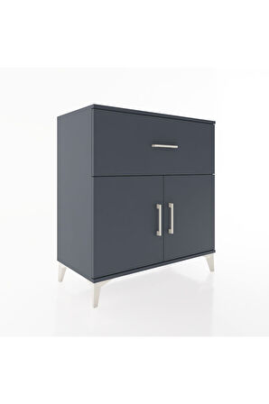 Hyperion Şifonyer Tek Çekmeceli 2 Kapaklı 88x44x96 Antrasit-Antrasit