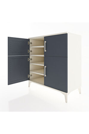 Hyperion Şifonyer 4 Raflı 4 Kapaklı 88x44x96 Aytaşı-Antrasit