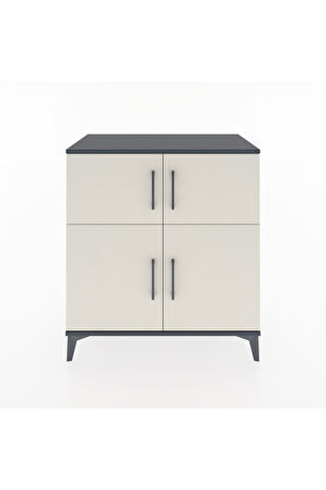 Hyperion Şifonyer 4 Raflı 4 Kapaklı 88x44x96 Antrasit-Aytaşı