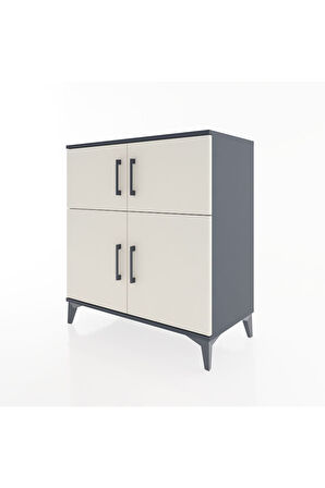 Hyperion Şifonyer 4 Raflı 4 Kapaklı 88x44x96 Antrasit-Aytaşı