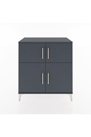 Hyperion Şifonyer 4 Raflı 4 Kapaklı 88x44x96 Antrasit-Antrasit