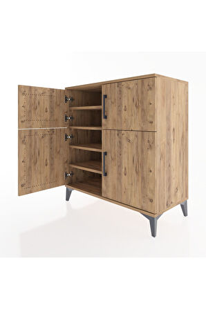 Hyperion Şifonyer 4 Raflı 4 Kapaklı 88x44x96 Çam-Çam