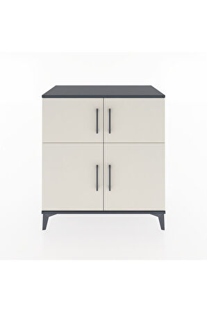 Hyperion Şifonyer 3 Raflı 4 Kapaklı 88x44x96 Antrasit-Aytaşı