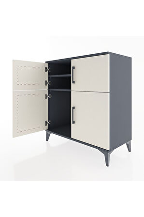 Hyperion Şifonyer 2 Raflı 4 Kapaklı 88x44x96 Antrasit-Aytaşı