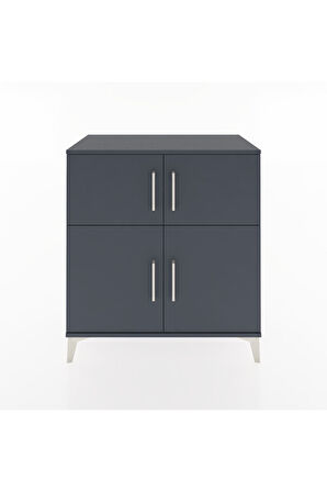 Hyperion Şifonyer 2 Raflı 4 Kapaklı 88x44x96 Antrasit-Antrasit