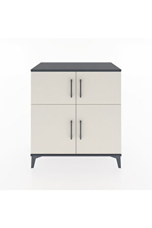 Hyperion Şifonyer 3 Raflı 4 Kapaklı 88x44x96 Antrasit-Aytaşı