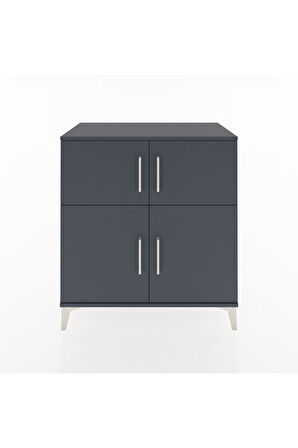 Hyperion Şifonyer 3 Raflı 4 Kapaklı 88x44x96 Antrasit-Antrasit