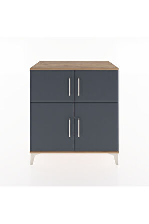 Hyperion Şifonyer 3 Raflı 4 Kapaklı 88x44x96 Çam-Antrasit